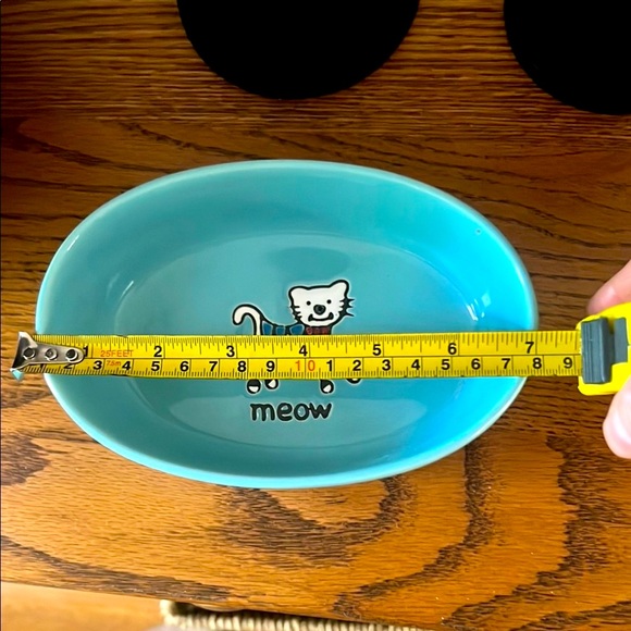 Blue Cat Bowl with Cartoon Design - Picture 3 of 6
